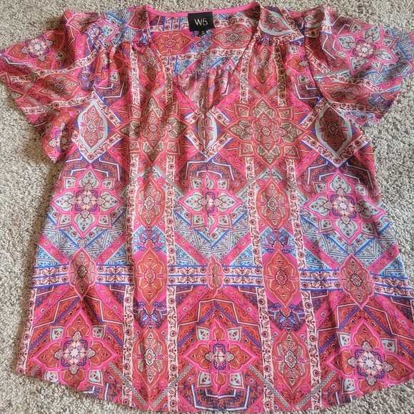 W5 Abstract Pattern Blouse (L) - Picture 3 of 5